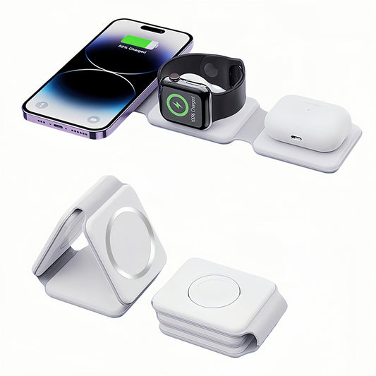 ⚡Estación de Carga 3 en 1 Magnética y Plegable - Revoluciona tu forma de cargar ⚡